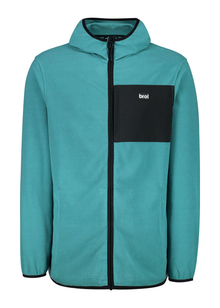 bro! zip fleece hoodie (spruce green)