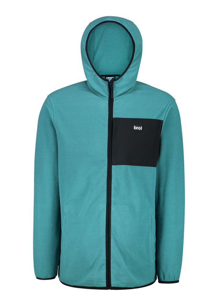 bro! zip fleece hoodie (spruce green)