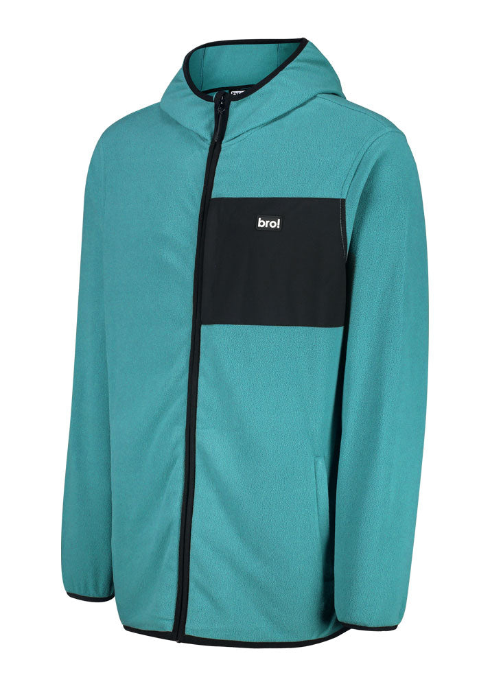 bro! zip fleece hoodie (spruce green)