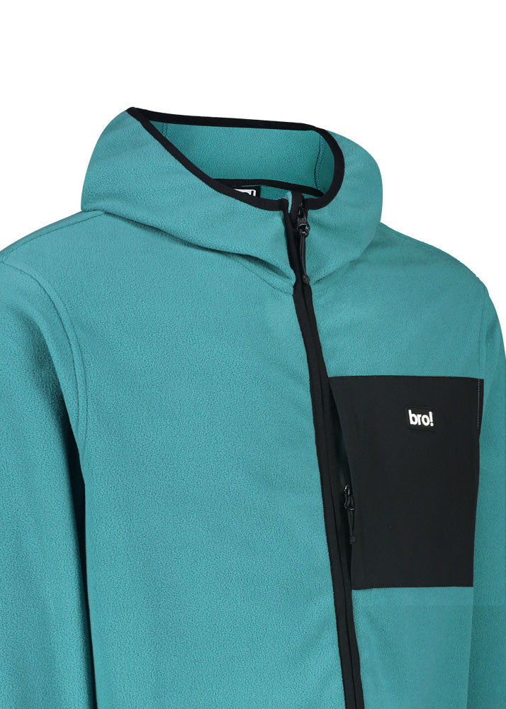 bro! zip fleece hoodie (spruce green)