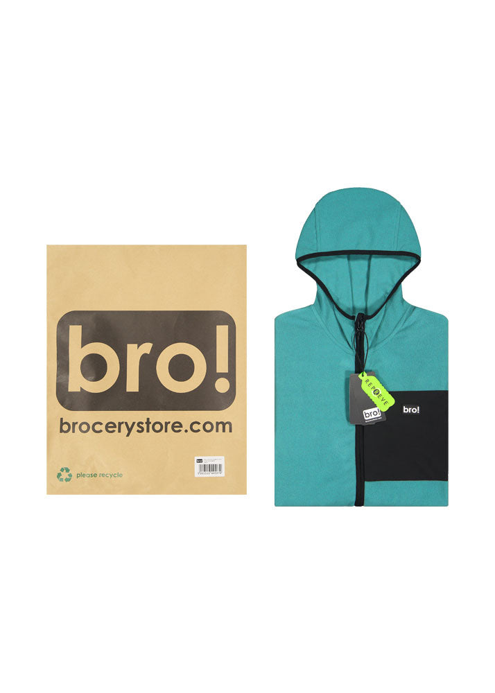 bro! zip fleece hoodie (spruce green)