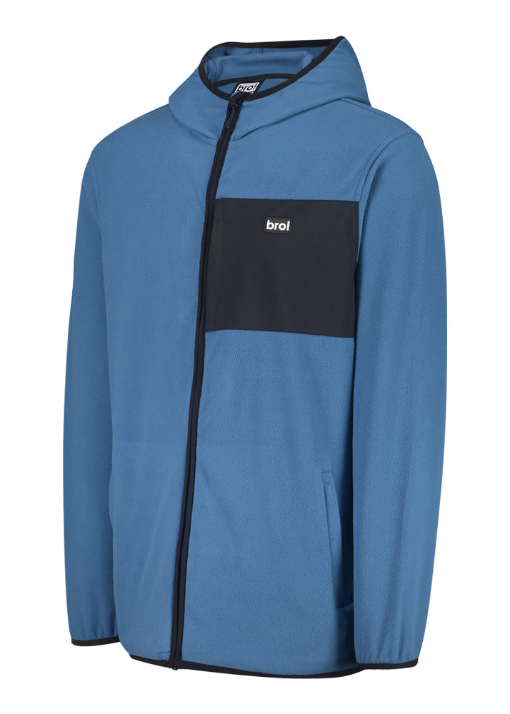 bro! zip fleece hoodie (slate blue)