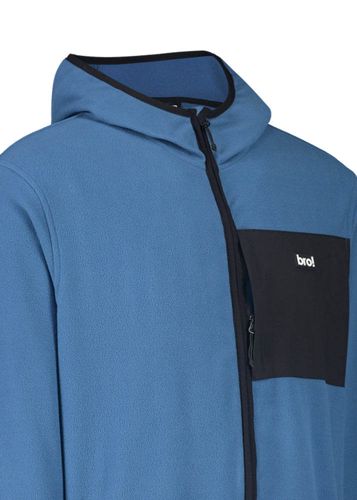 bro! zip fleece hoodie (slate blue)