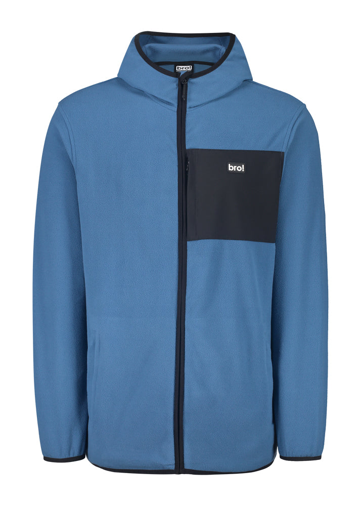 bro! zip fleece hoodie (slate blue)