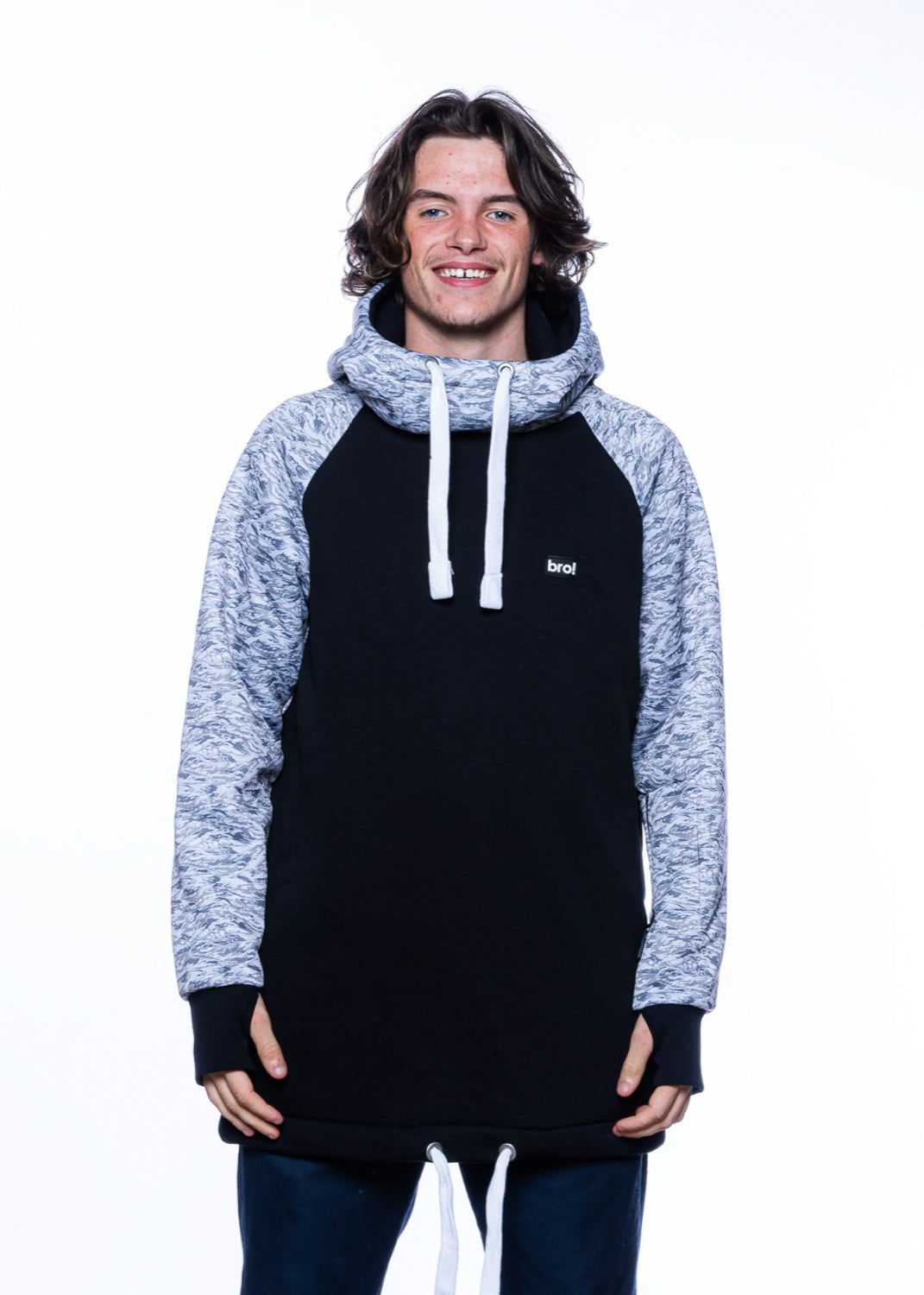bro! chill n'shred hoodie (snow camo)